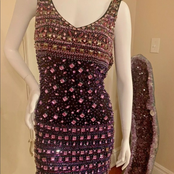 Jovani PINK Crystal Beads Cruise Dress SIZE 0 - Picture 11 of 11